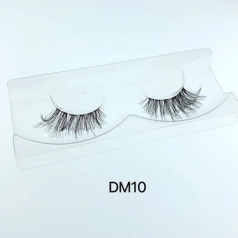Mink 3D False Eyelashes Handmade Transparent Stem Natural Long Cross Eyelashes Winged Party Dating Makeup Thick Fake Eyelashes