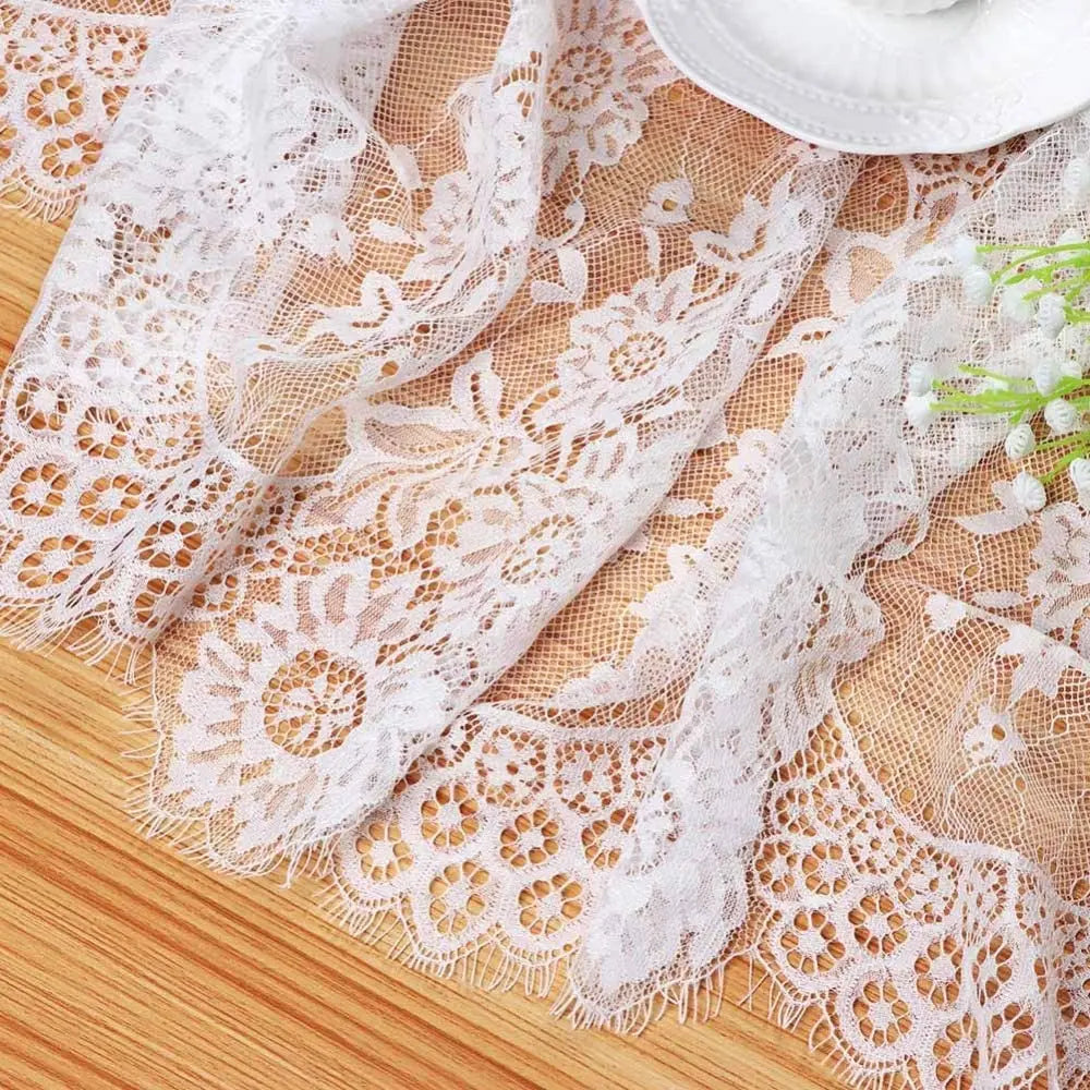 Fadesen new 150*300cm White Table Cloth Lace Decorative Hotel Wedding Party Dining Decorative Fabric Home Decor Lace Tablecloth