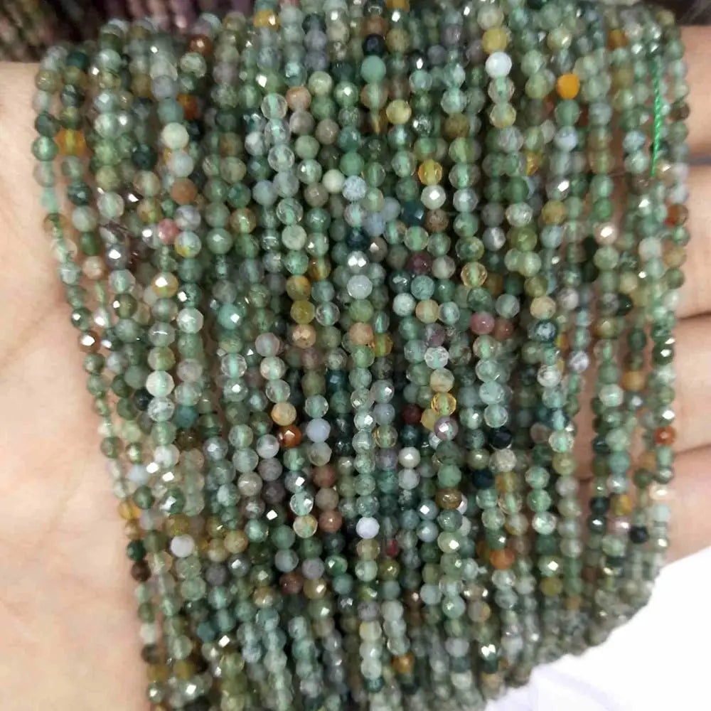 Faceted 2 3MM Natural Jades Rose Quarts Amethysts Small Round Stone Loose Bead For Jewelry Makng Charm DIY Bracele Necklace