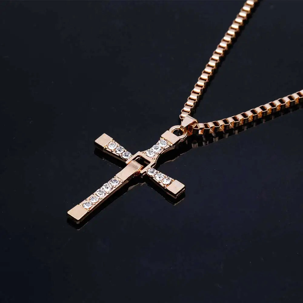 Simple Geometric Cross Pendant Necklace For Women Metal Jewelry Silver Color Chain Choker Men Party Gift Accessories