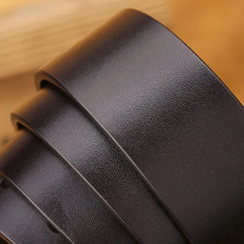 Genuine Leather Belt for Men's High Quality Alloy Pin Buckle Jeans Cowskin Casual Belts Business Cowboy Waistband Designer
