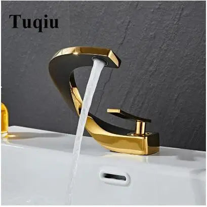 Bathroom Faucet Brass Gold White Bathroom Basin Faucet Cold Hot Water Mixer Sink Tap Deck Mounted White Rose Gold Tap