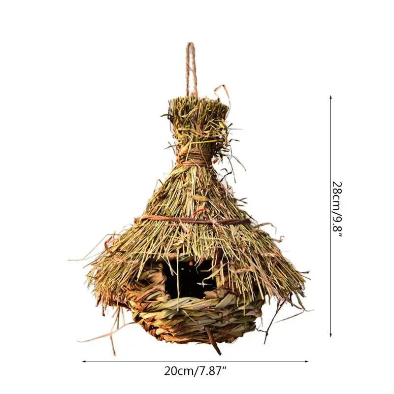 19 Birds Nest Bird Cage Natural Grass Egg Cage Bird House Outdoor Decorative Weaved Hanging Parrot Nest Houses Pet Bedroom