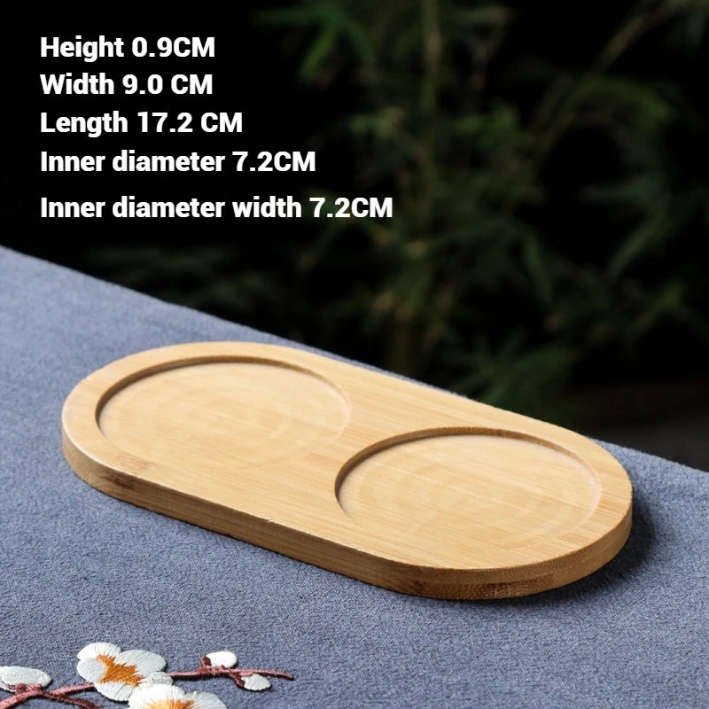 30 Style Round Square Flower Pots Planter Bamboo Tray Wood Holder Home Decor Gardening Supply Anti-Fade Simple Elegant Design