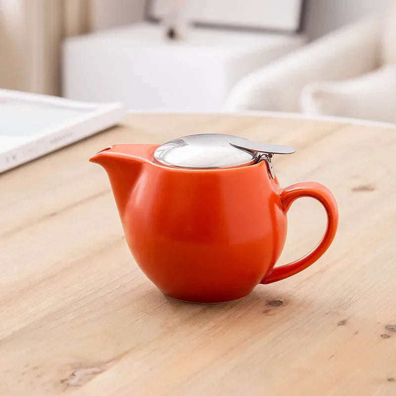 350ml Mini British Ceramic Pot with Filter Handbrewed Coffee Pot Appliance Set Large Portable Teapot Afternoon Christmas Gift