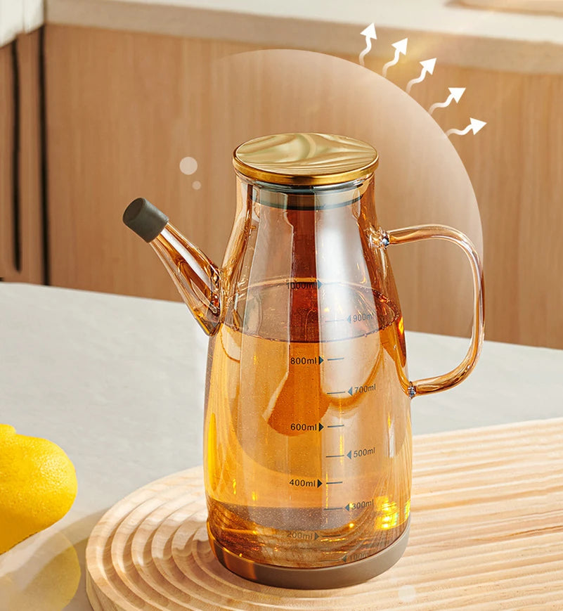 Glass Oil Jugs Household Kitchen Oil Borosilicate Oil Bottle Large-capacity Spice Filling Soy Sauce Bottle Vinegar Canning Jugs