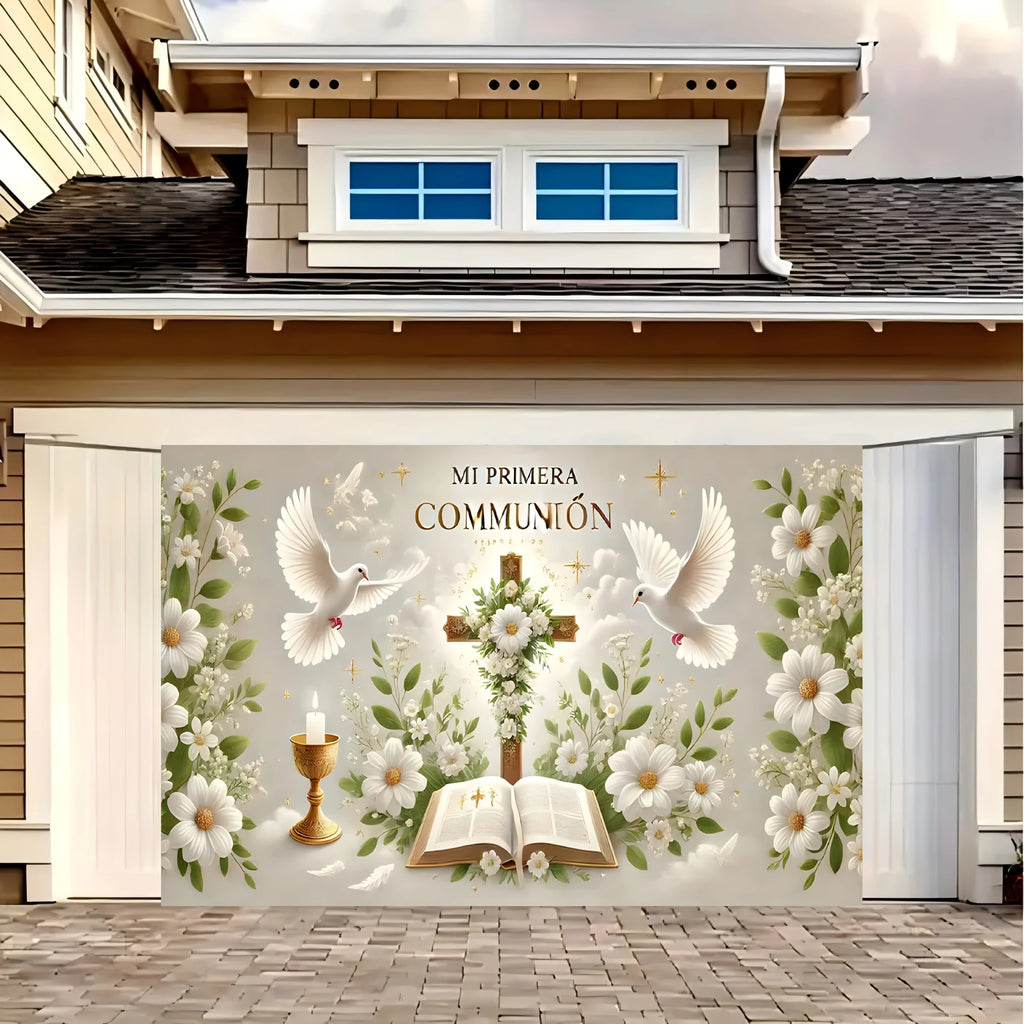 One Mi Primera Comunion elegant baptism and the First Communion Party decorative banner, perfect for decoration