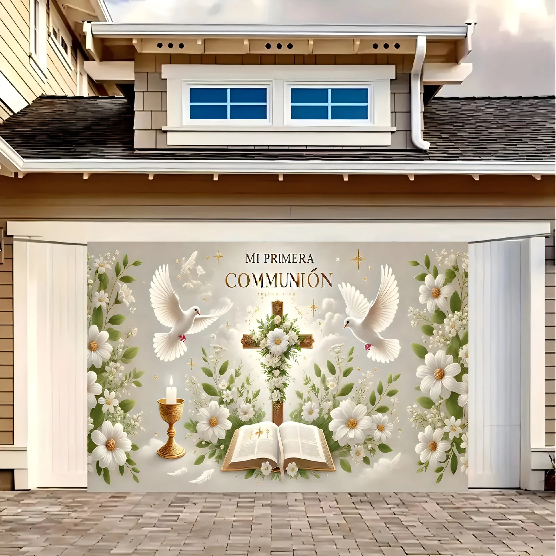 One Mi Primera Comunion elegant baptism and the First Communion Party decorative banner, perfect for decoration