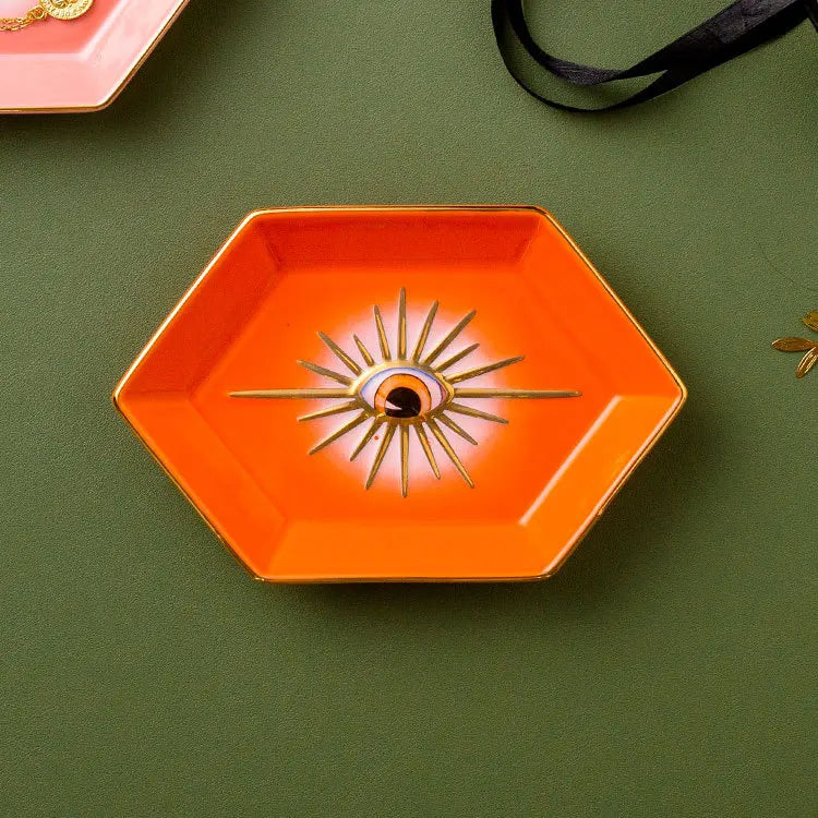 Nordic Creative Eye Trays Decorative Jewelry Dish Ceramic Decorative Plate To Store Jewelry Porcelain Plates