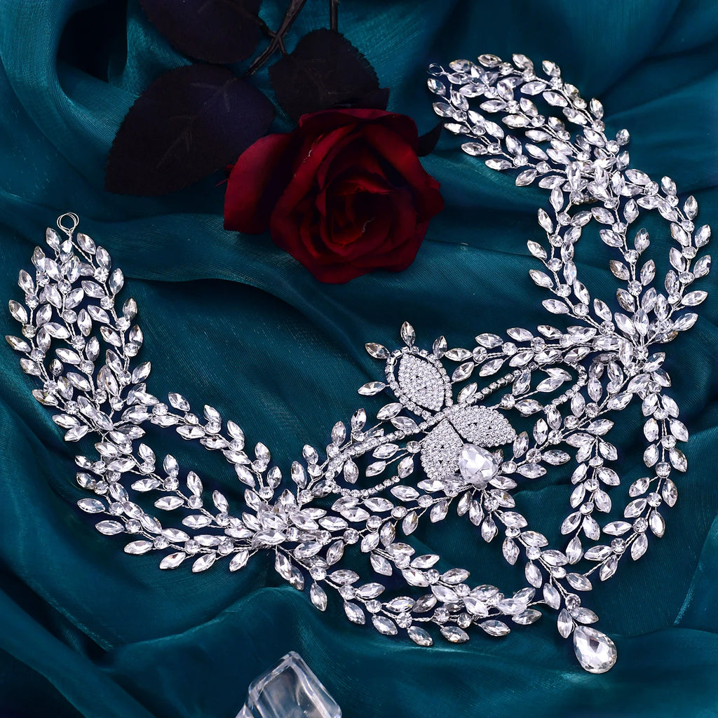 HP457 Bride Headwear Bohemian Bridal Headband Women Crown Wedding Hair Accessories Forehead Tiara Headdress Gift Trendy