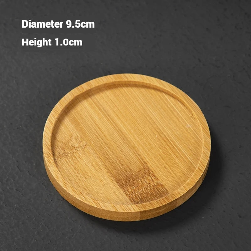 30 Style Round Square Flower Pots Planter Bamboo Tray Wood Holder Home Decor Gardening Supply Anti-Fade Simple Elegant Design