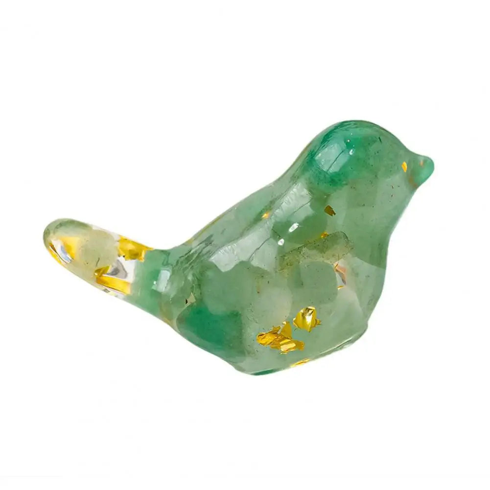 Natural Stone Colorful Bird Figurine Positive Healing Energy Hand-carved Faux Crystal Mini Bird Statue Home Office Desktop Decor