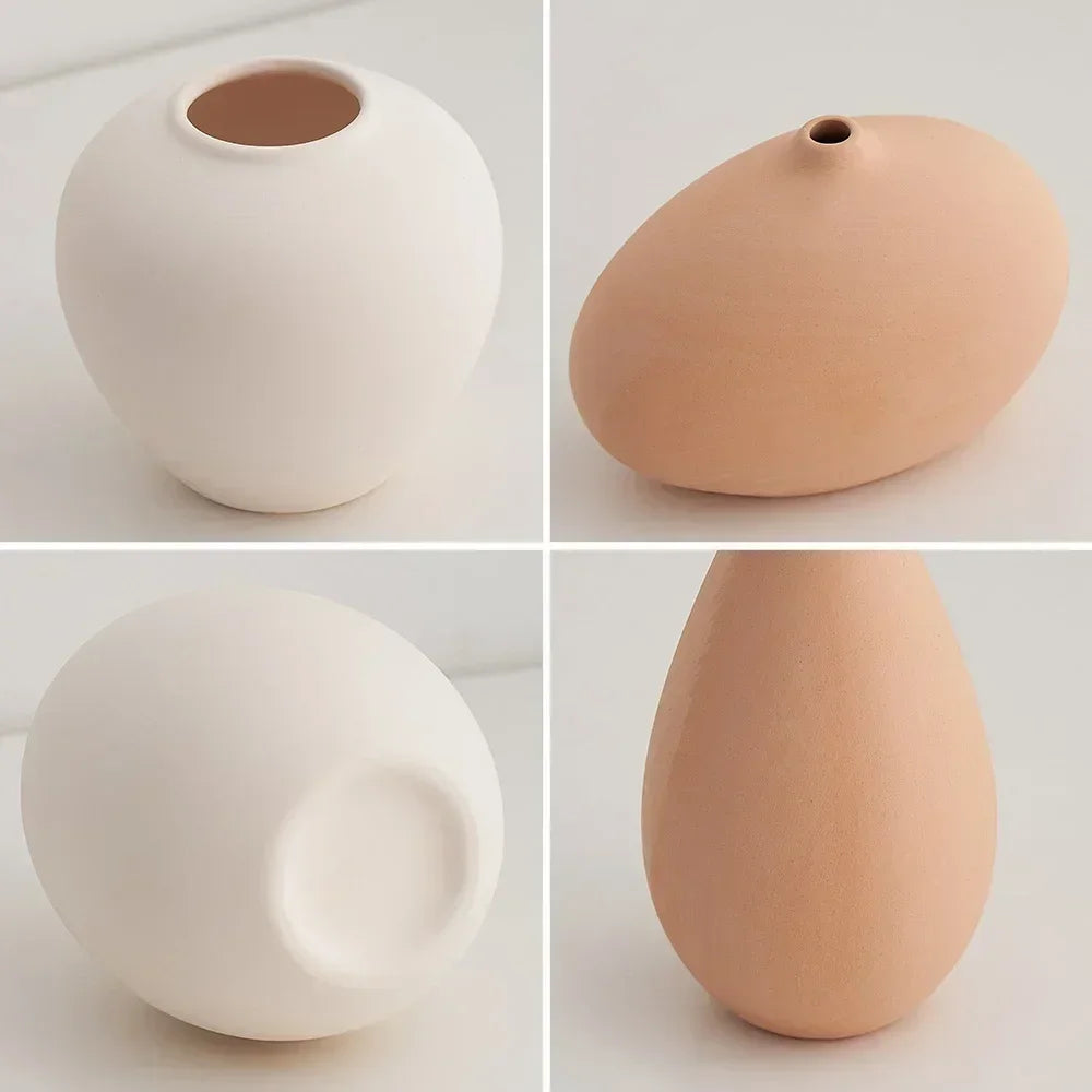Plain Vas Photography  Arrangement Creative and Minimalist Decoration Pottery Props for Home Nordic Ins Style Plain Ceramic Vase