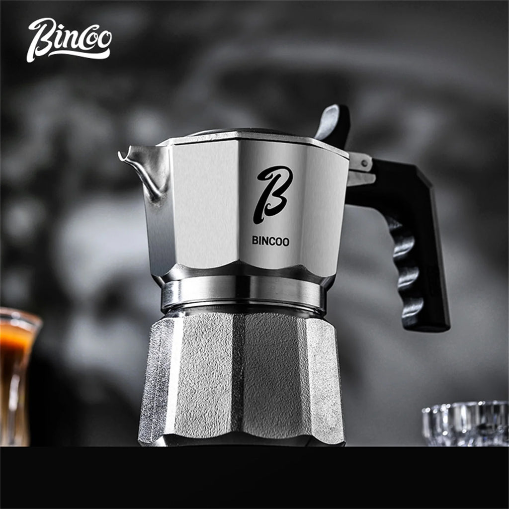 Bincoo Three-valve Moka Pot Set Stainless Steel Electric Pottery Pot Household Italian Espresso Coffee Pot Barista Accessories