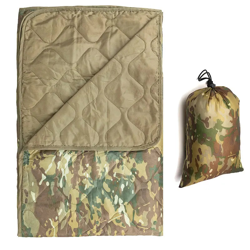 BDU Camo Quilted Pad Portable US Jungle Light Summer Cotton Single Bed Comforter Blanket Compressible Camping Rug Cover Washable