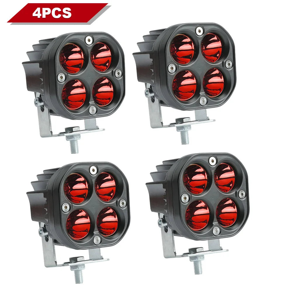 3 Inch LED Light Bar Red Green 12-24V Driving Fog Lights Auto Spotlights Work Lights for 4x4 Offroad Motorcycle Fishing Hunting