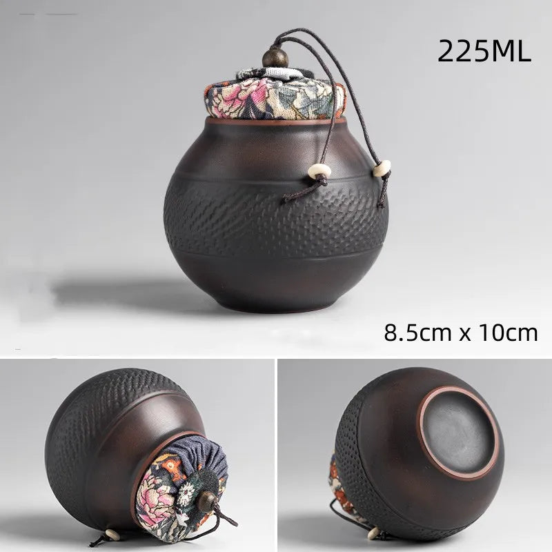 High-grade Purple Pottery   Retro Ceramic Sealed Pot Storage Jar Household Retro Tea Box Moisture-proof Storage Jar