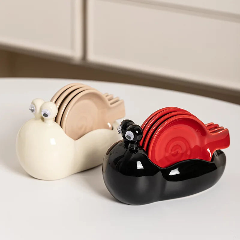 Snail Ceramic Small Dish Household Flavor Dish Hot Pot Dipping Dish Cute Creative Soy Sauce Dish Seasoning Vinegar Dish