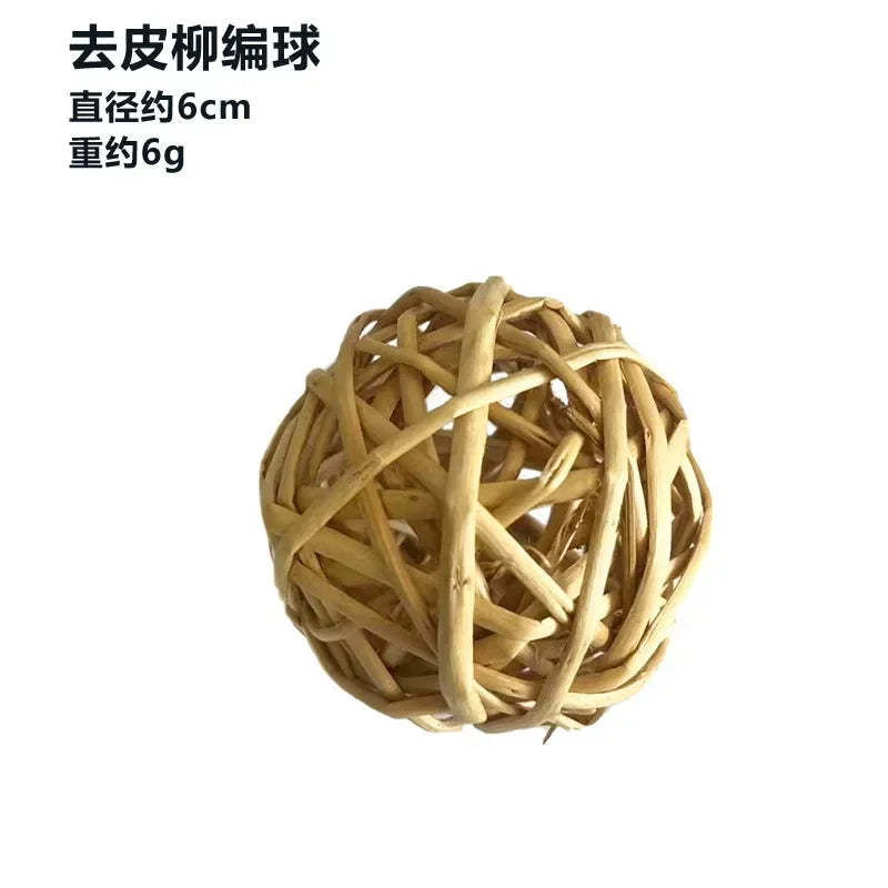 Chewing Braided Ball Guinea Pig Rabbit Hamster Small Animal Play Pet Interactive Chew Toy Natural Grass Ball Bunny Supplies