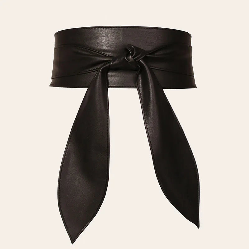 Women's Bow Wide Belt Fashion Corset Woman Decor Waistband High Quality Solid Color Girdles Ribbon Belts For Dresses YF1011