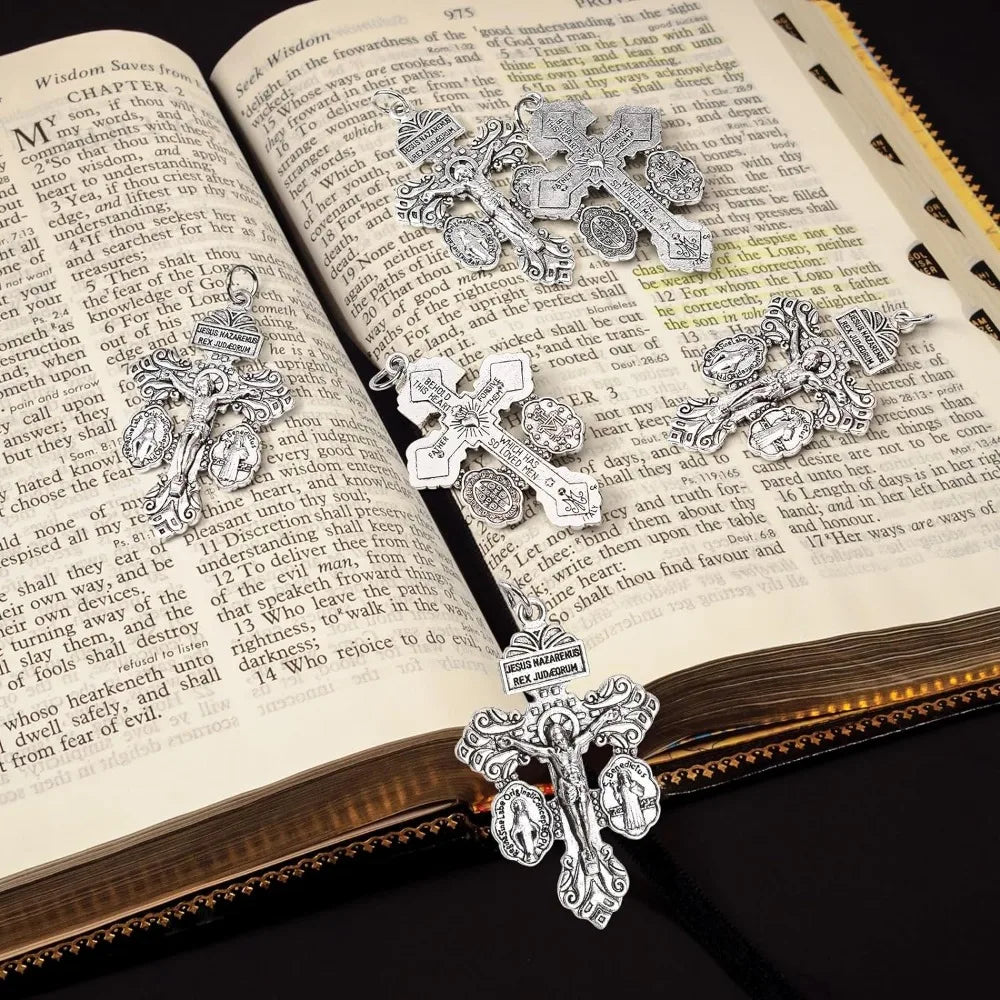 1/3/6PCS Alloy Catholic Crucifixes Multipurpose Catholic Things Meaningful Pardon Crucifix High Quality Crosses for Rosarie
