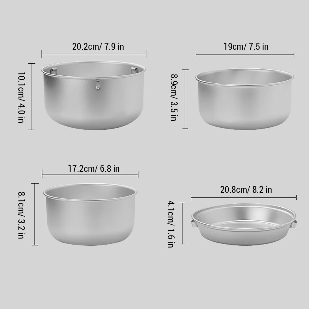 10pcs Camping Stove Kit Camping Pot Pan Stove Set for Outdoor Camping Cooking Backpacking