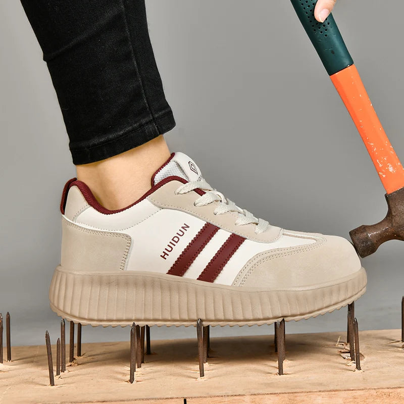 Lightweight women work Shoes Comfor safety shoes woman steel toe Sneakers Breathable Non-Slip female summer Hiking work boots