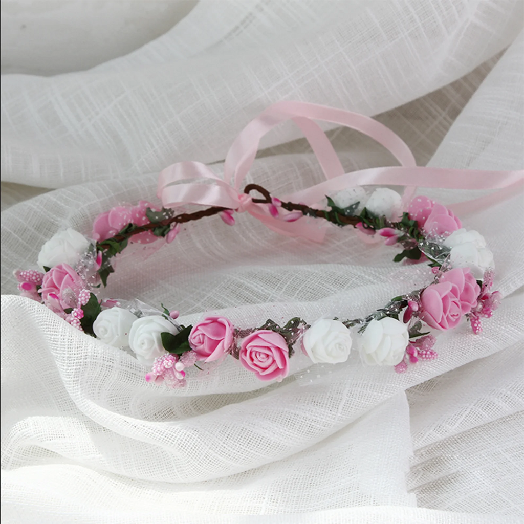 Bridal Flower Headband Bohemian Flower Crowns Floral Garland Wedding Wreaths Hair Vine Headpiece Wedding Hair Accessories