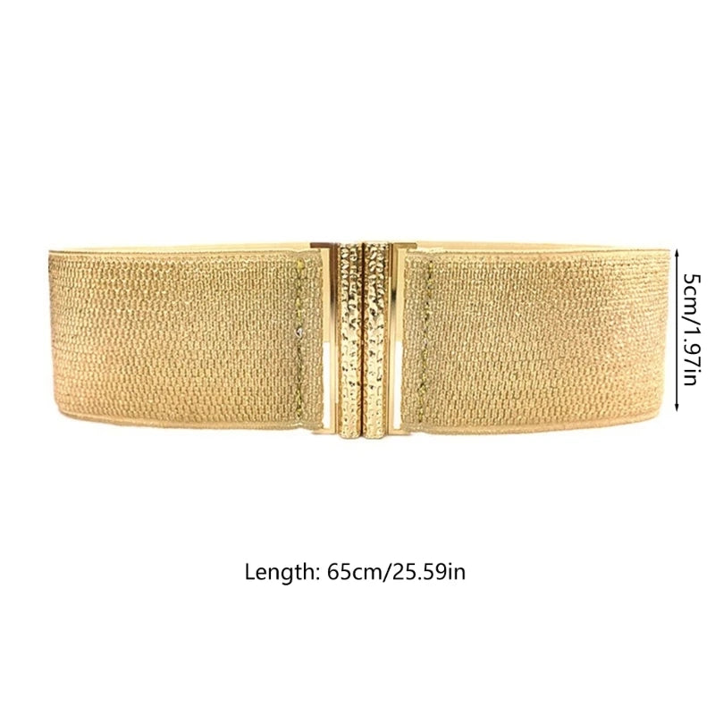 Women Elastic Waist Belt Shaping Girdle Belt Shimmering Gold Corset Wide Belt Lady Waistband Clothing Accessories Dropship