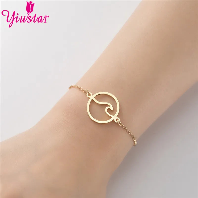 New Simple Christian Cross Stainless Steel Chain Bracelets for Women Men Religious Jewelry Lucky Cuff Bangles Gift Wholesale