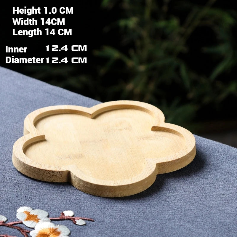 30 Style Round Square Flower Pots Planter Bamboo Tray Wood Holder Home Decor Gardening Supply Anti-Fade Simple Elegant Design