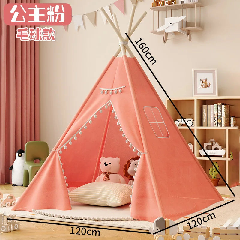 tent for Children Indoor Household Play House Wigwam for Children Portable Folding Tipi Teepee Girl and Boy Castle Play Tents