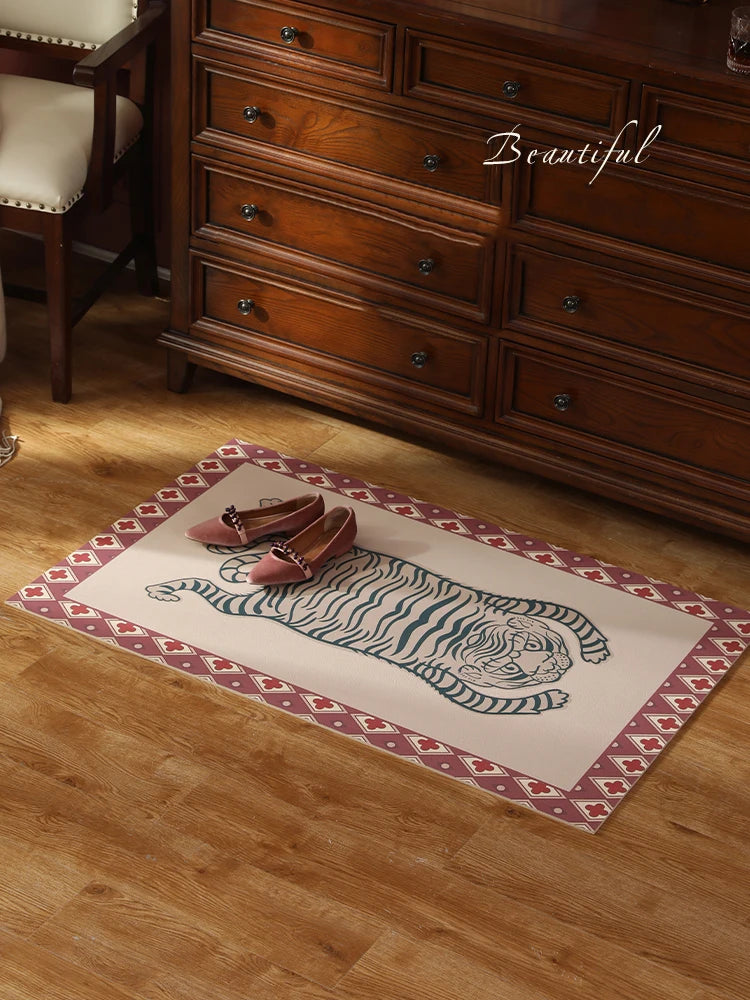Tiger Mat Red Doorway Carpet Bedroom Decorative Tiger Rug Kitchen Floor Mats Oversized Living Room Alfombra Tapete ковер 러그 Home