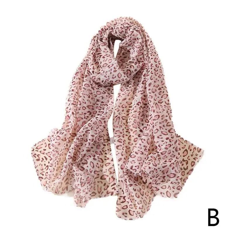 Fashion Leopard Printed Shawl For Women Long Wide Chiffon Scarves Muslim Costumes Accessories Spring Summer Lady Hijab Wraps