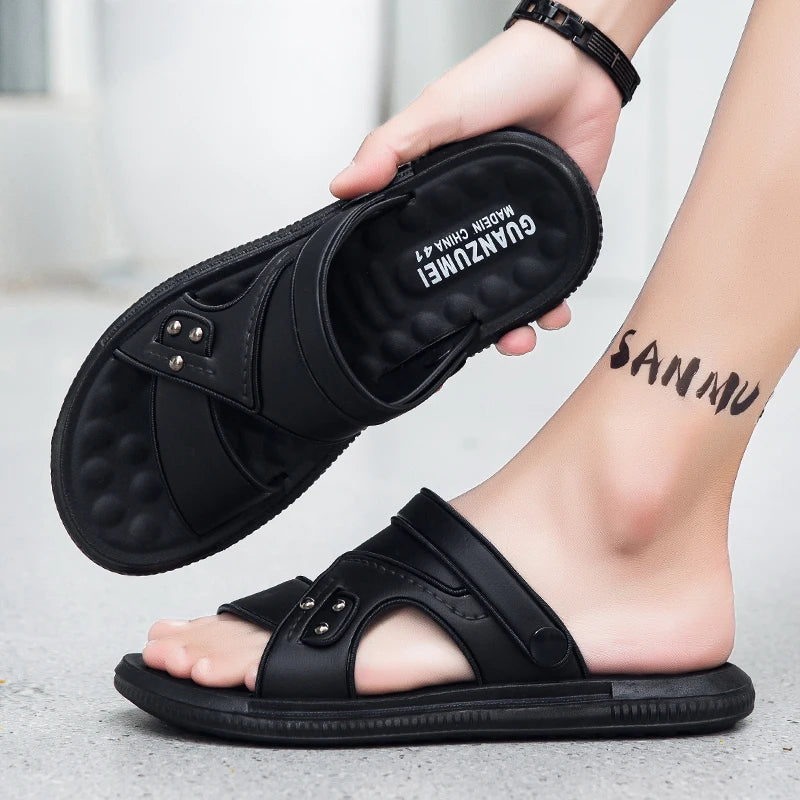 Fashion Men's Sandals Breathable Slippers Men Summer Sandals Male Casual Beach Shoes For Men Business Leather Sandals