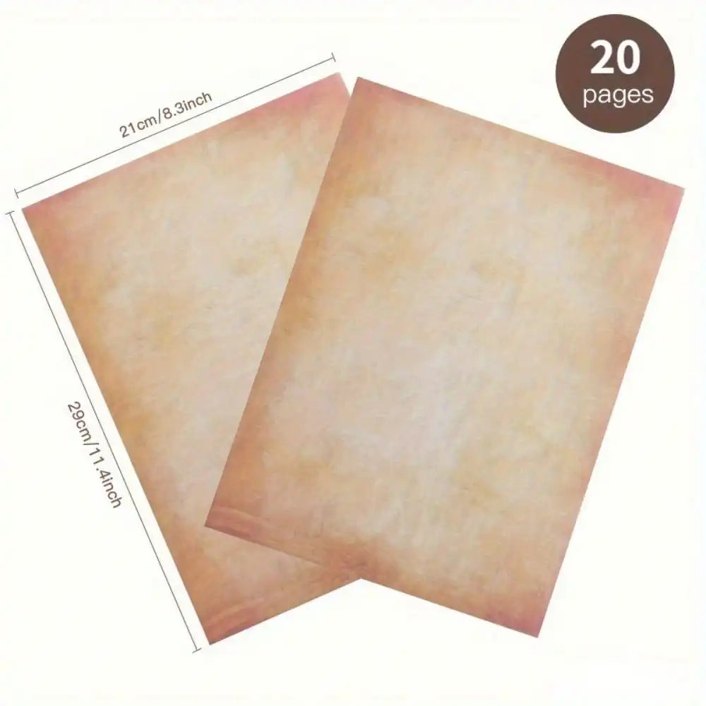 20 Sheets Vintage Parchment Paper - Antique Style Stationery For Inkjet & Laser Printers, Handwriting