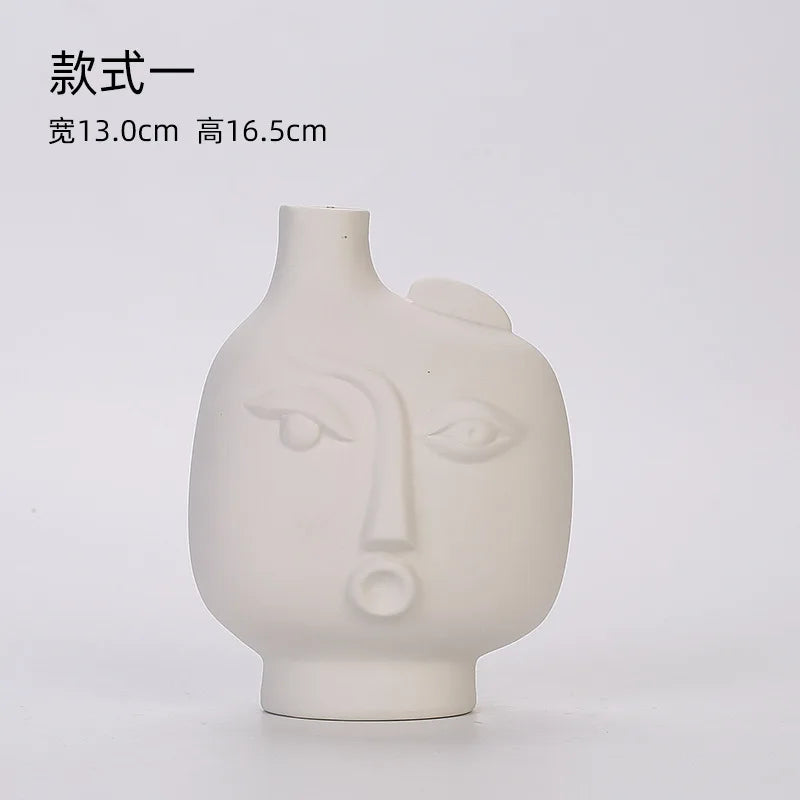 NEW Nordic Modern Simple Ceramic Vases Plain Burning Decoration Living Room Office Home Furnishings Creative Body Shape Bottles