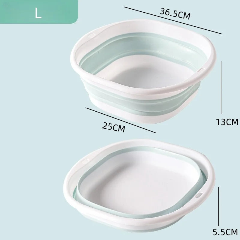 Folding Washbasin Silicone Portable Basin Foldable Bucket Camping Sink Bath Goods Dorm Room Essential Collapsible Laundry Bowl