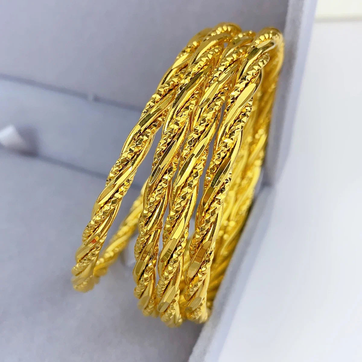 Luxury Dubai 24K Gold Color Bangle For Women African Jewellery Bracelets Brazilian Indian Wedding Designer Bracelets Gifts 62mm