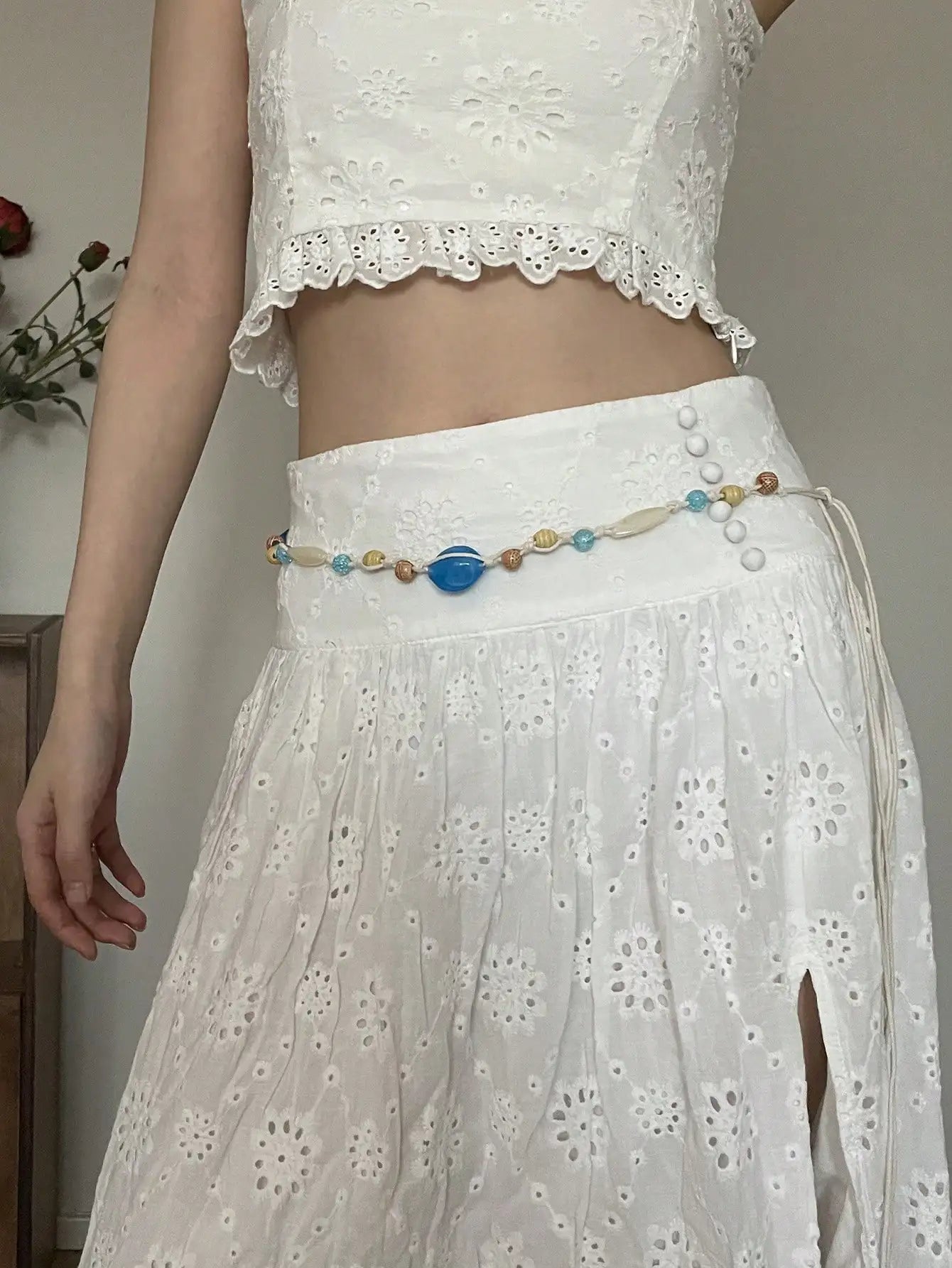 Folk Style Braided Belt Bohemian Beaded Design Feeling Waist Rope Sash With Skirt Dress With All Kinds Of Decoration