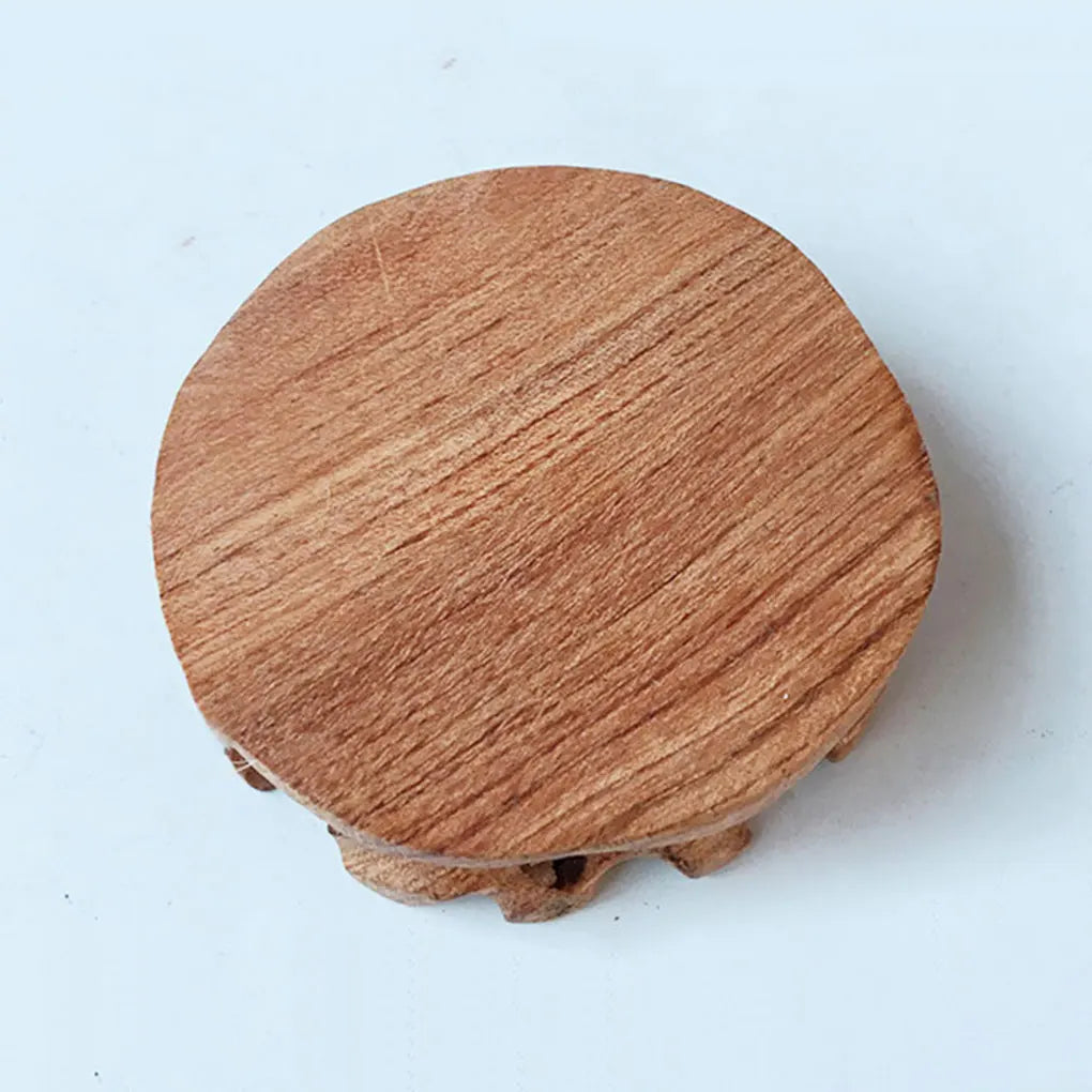 Wooden Base Round Stable Smooth Exquisite Figurines Stand Sturdy Fadeproof Pedestal Craft Home Teapot Room Stores