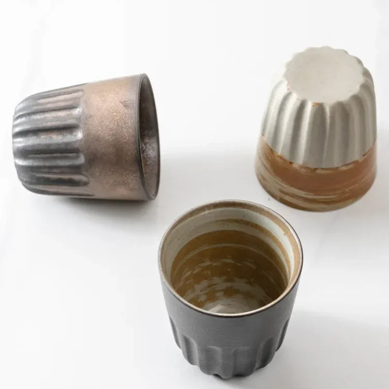 Ceramic Coffee Cup Japanese Stone Mug Coffee Mug Large Water Cup Japanese Simple Gradient Cup Beverage Utensil Kitchen