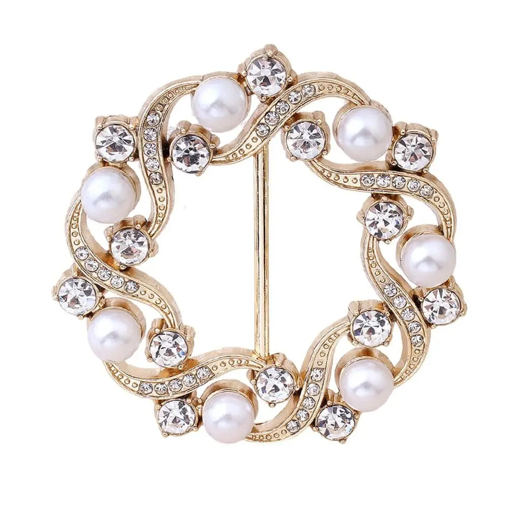 New Rhinstone Scarf Buckle T-Shirt Silk Clasp Clip Holder Scarf Ring Brooch Waist Buckle Fashion Minimalist Jewelry Accessories