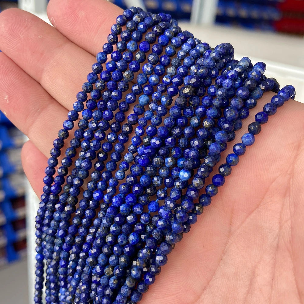 Micro Faceted Bead Natural Stone Beads Facted Green Emeralded 2 3 mm Spacer Loose Beads for Jewelry Making Necklace DIY Bracelet