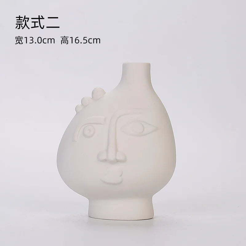 NEW Nordic Modern Simple Ceramic Vases Plain Burning Decoration Living Room Office Home Furnishings Creative Body Shape Bottles