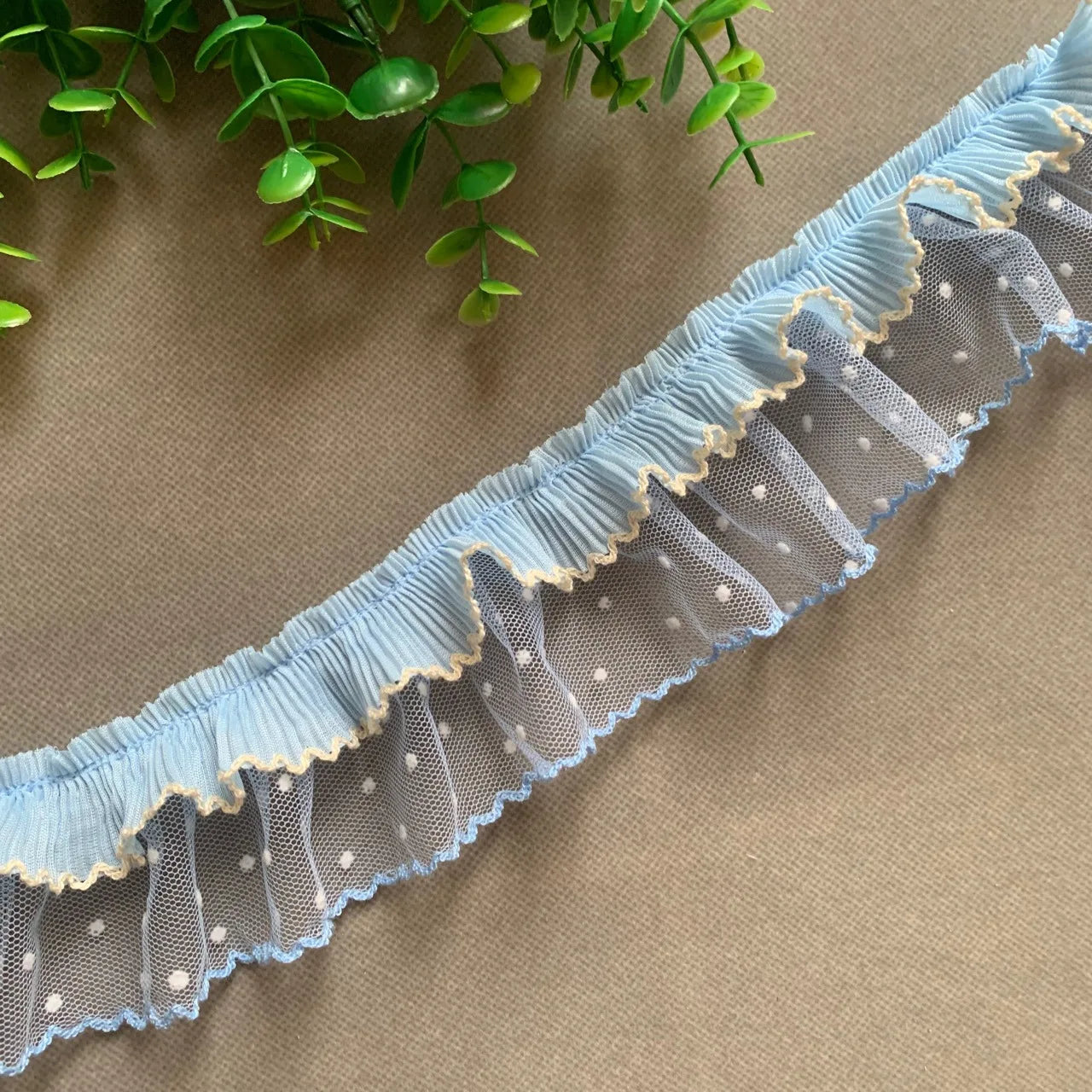 2yards 6cm wide Double fold lace Frilled Embroidery Cloth Lace Trim for DIY Crafts Costume Sewing Accessories Blue Lace Fabric