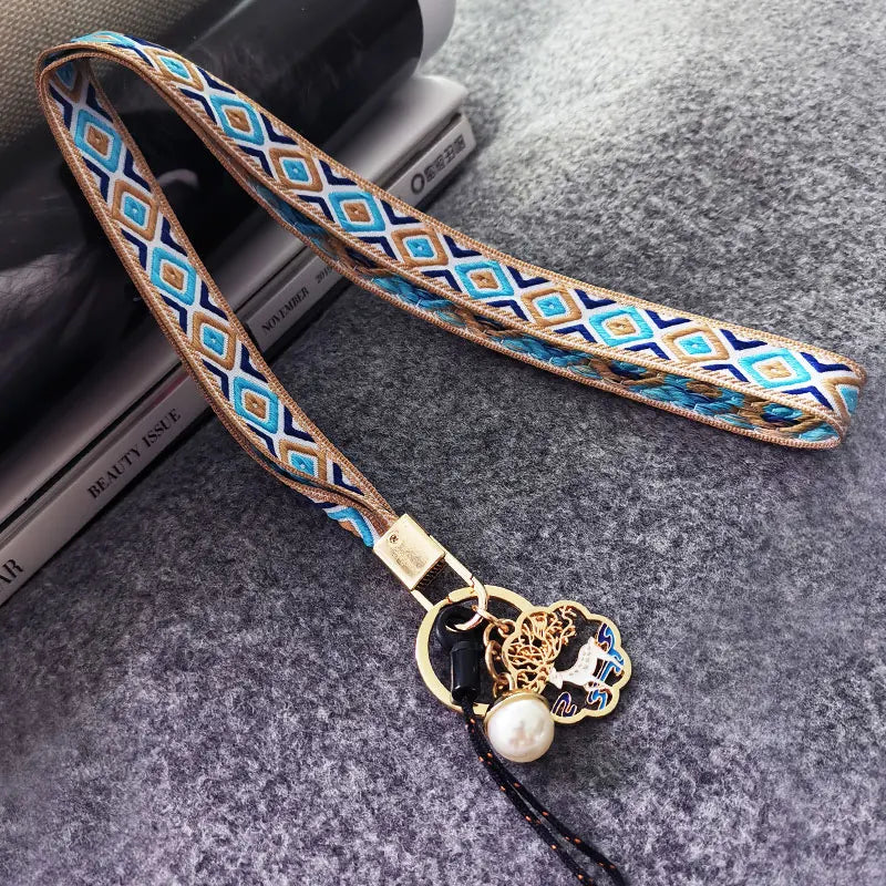 Cell Phone Lanyard Retro Neck Lanyard Strap Mobile Phone Anti-lost Rope Detachable Pendant Compatible Key Chain Work Card U Disk