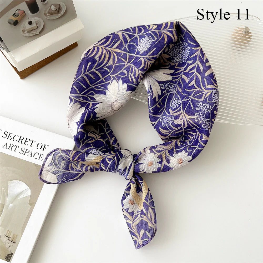 Fashion Cotton Linen Shawl Square Scarf for women sweet Cherry Print Hijabs Ladies Wraps summer sunscreen Bandanas Head scarf