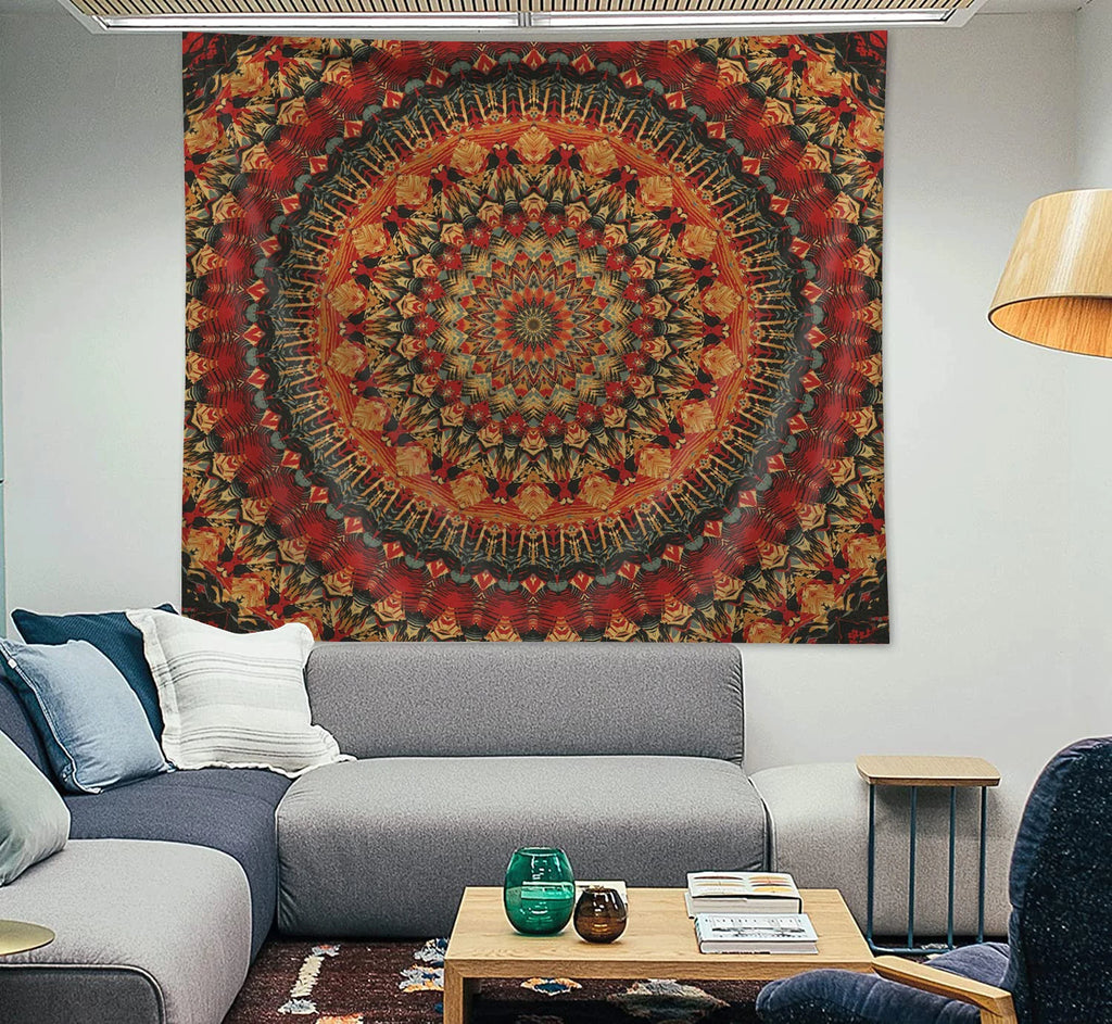 Indian Mandala Wall Hanging Tapestry Boho Hippie Cloth Fabric Large Elephant Tapestry Interior Bedroom Dorm Room Decor Aesthetic