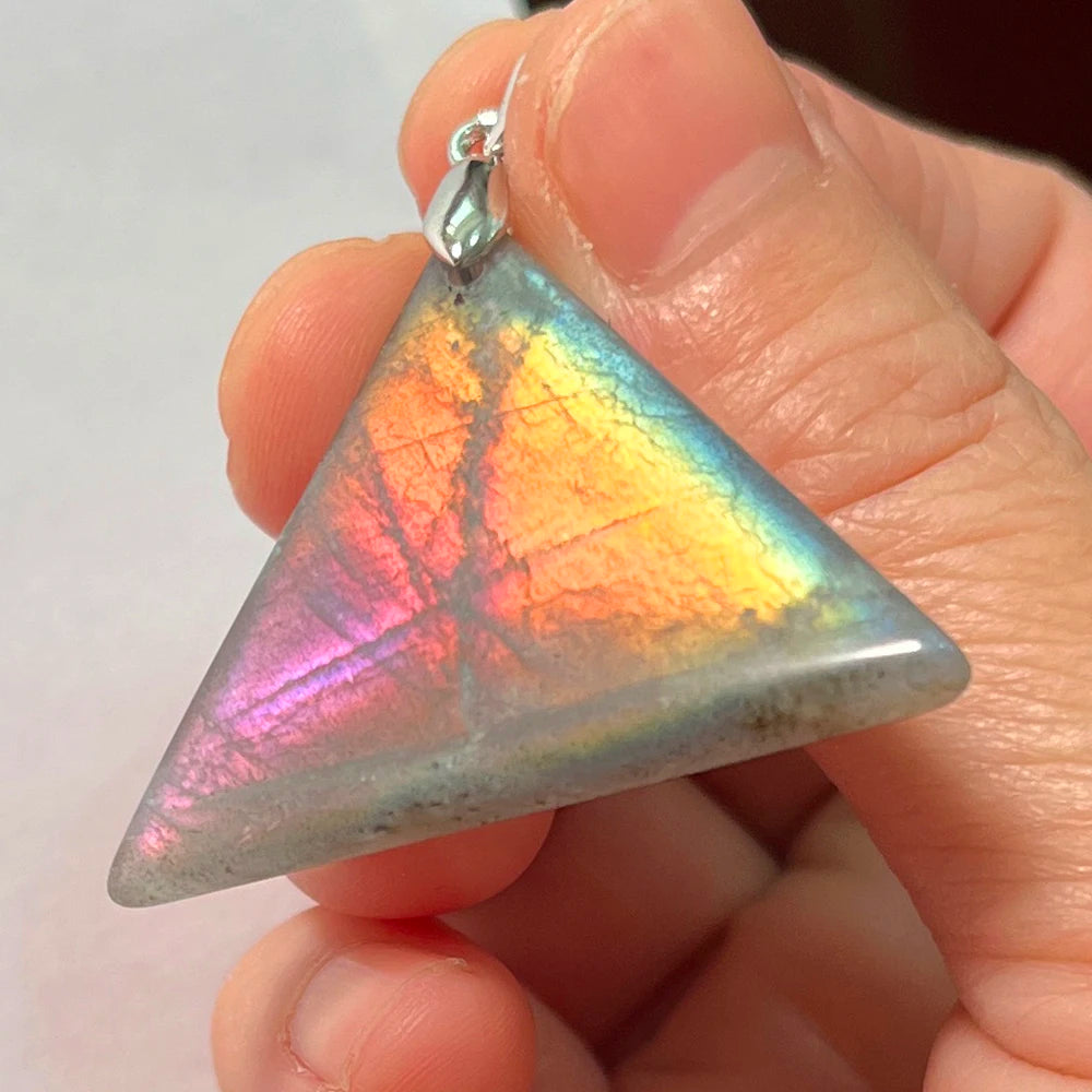 Gem Pendant Natural Stone Irregular Shape Bead Purple Blue Labradorite Necklace Pendant for Women Men Jewelry Gift 1Pcs